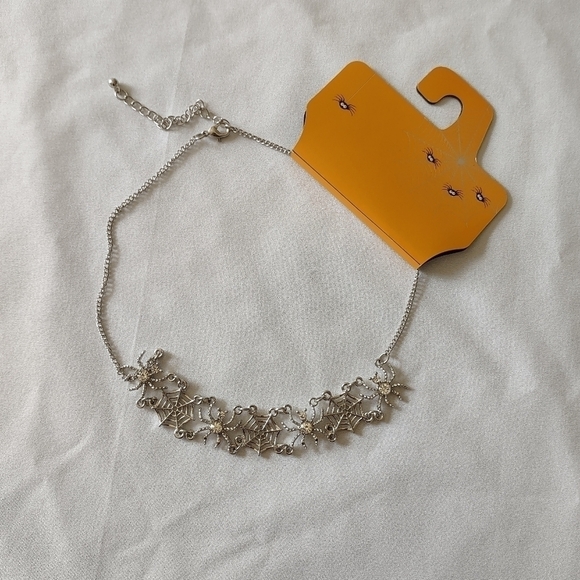 Halloween Spiders and Webs Necklace - Picture 1 of 5